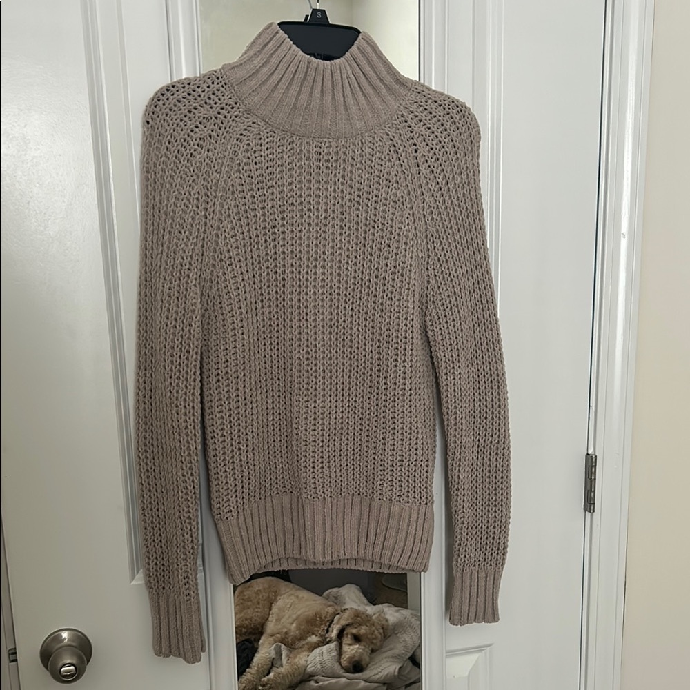 Tan Chunky Knit Cowl Sweater